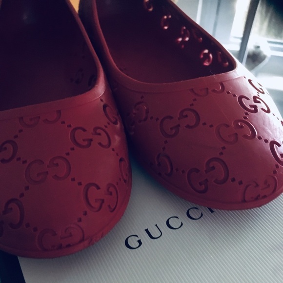 Gucci Logo Rubber Jelly Ballerina Ballet Shoes. - Picture 2 of 7